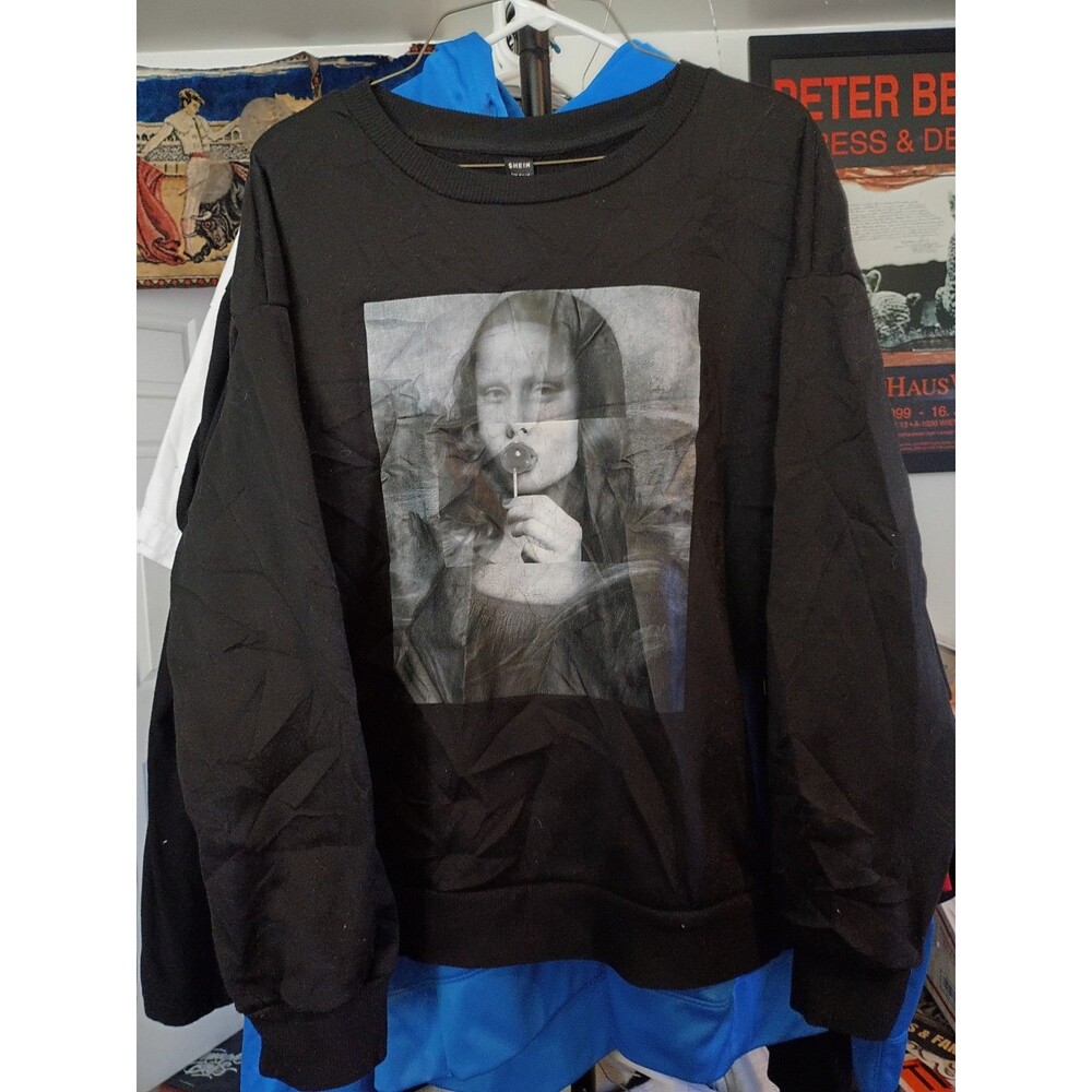 Mona lisa portrait Shein Crewneck size large